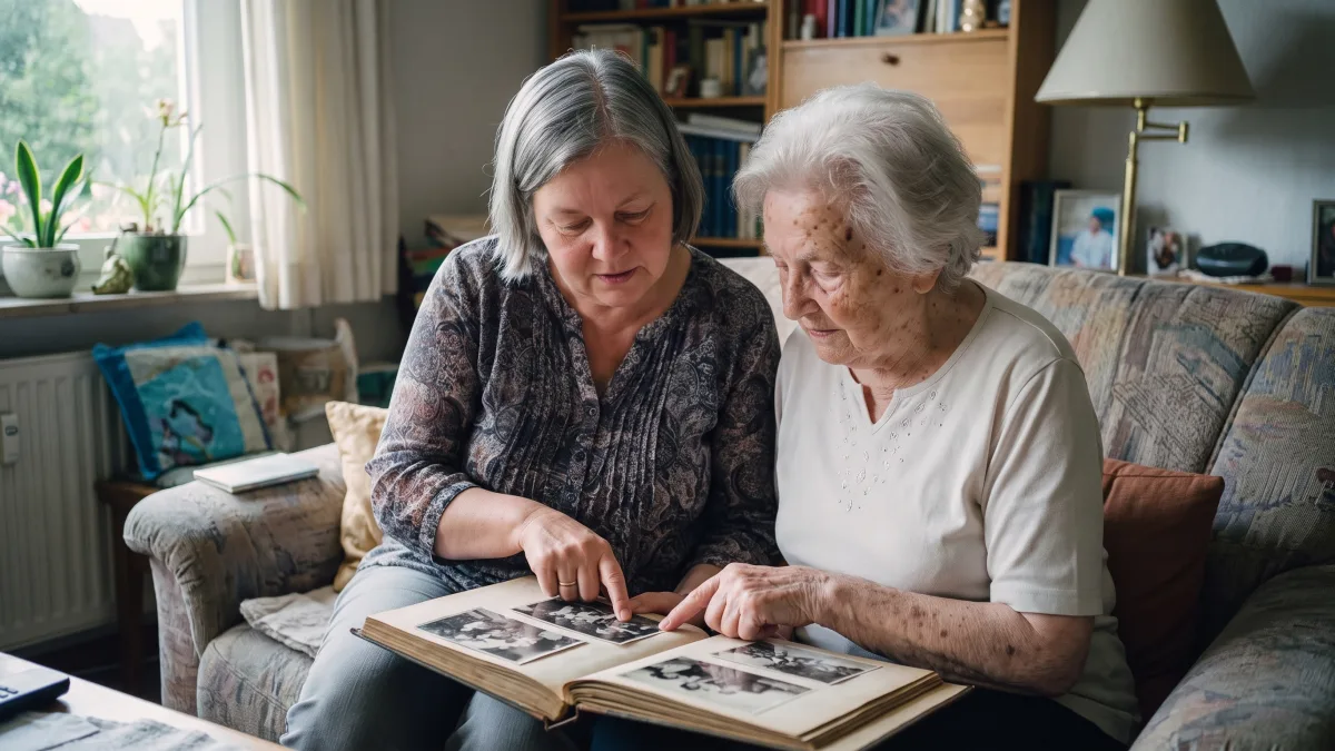 Demenzbetreuung – Biografiearbeit mit einem alten Fotoalbum